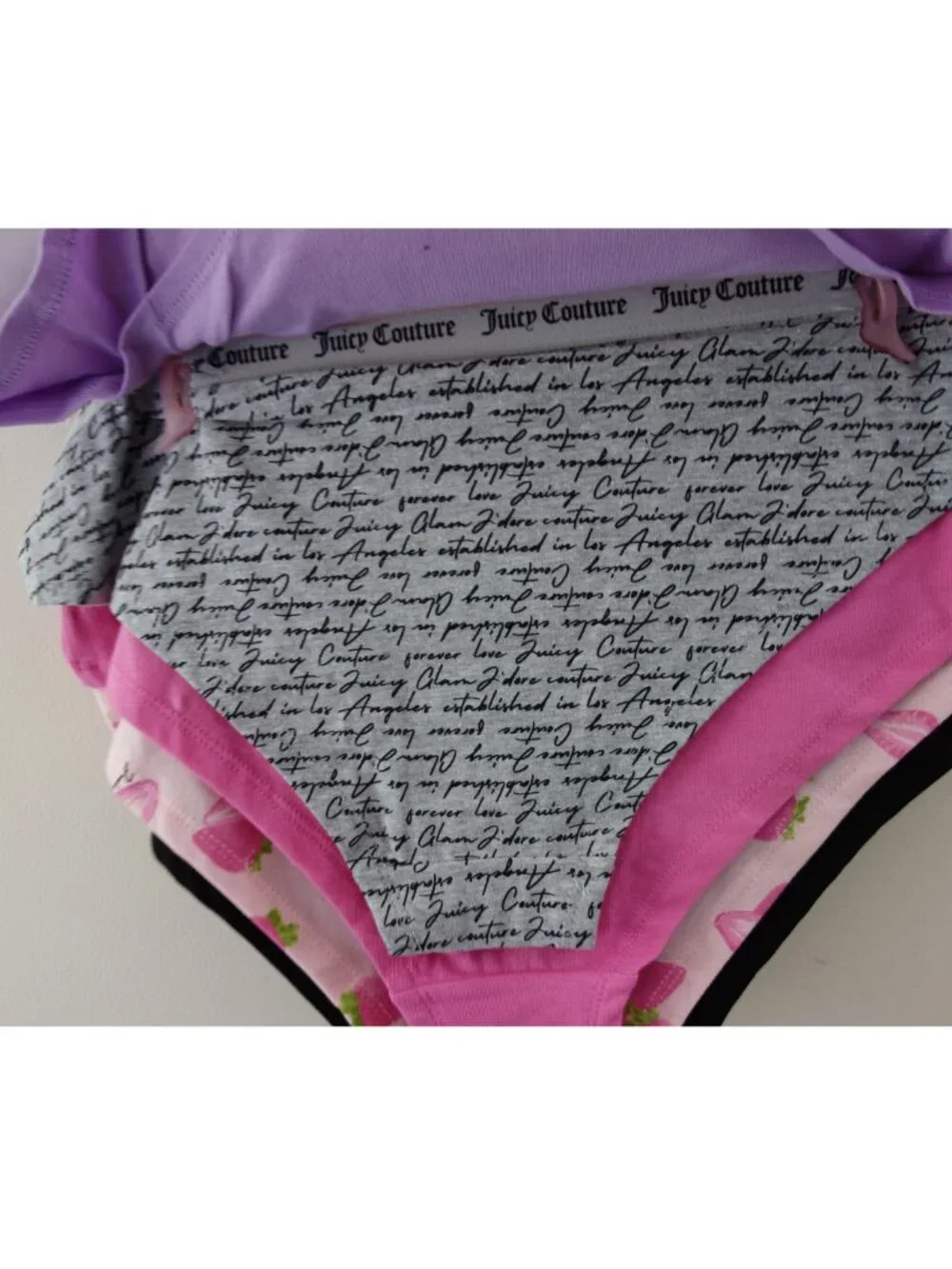 Juicy Couture 7-Pack Soft Stretchy Cotton Cheeky Panties Strawberr Pink (XL) NWT - Picture 6 of 13